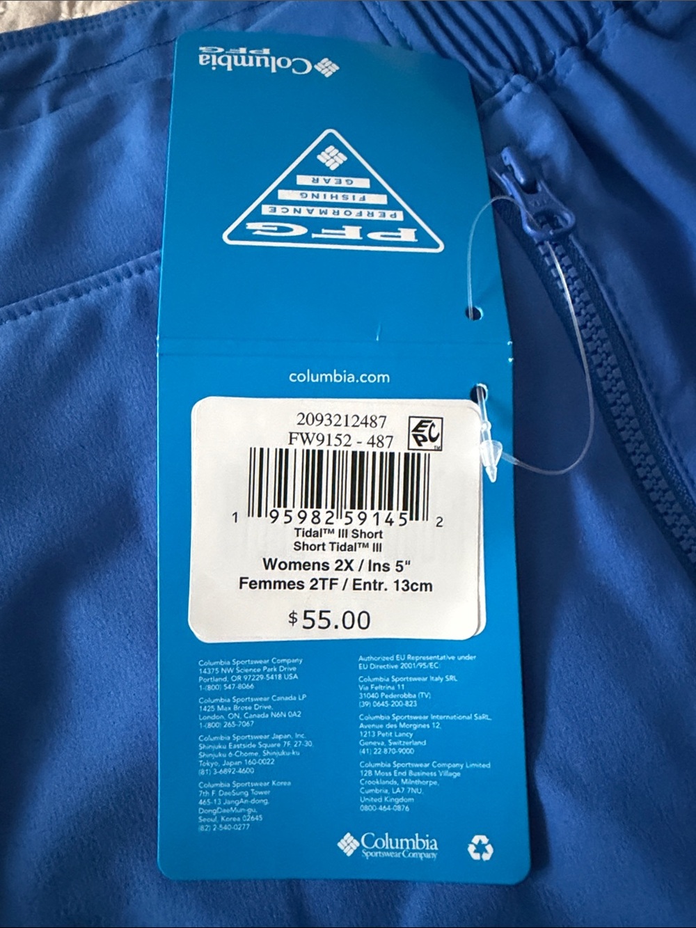 Columbia PFG Women's Bright Blue Omni-Shade Court 5" Shorts w/Pockets 2X ❤️ - Picture 4 of 10